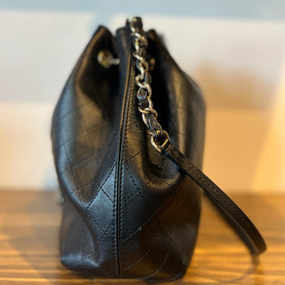 CHANEL Quilted CC Drawstring Bucket Bag
