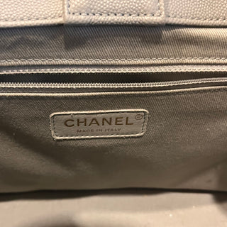 CHANEL Business Affinity Small Gray Caviar Tote Bag