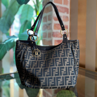 FENDI Zucca Brown Canvas Vintage Tote Bag