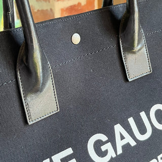 SAINT LAURENT Rive Gauche Black Canvas Tote