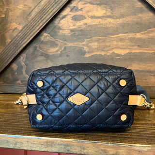 MZ WALLACE Medium Sutton Deluxe Black Navy Tote Bag