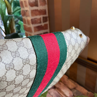 GUCCI Vintage Vertical GG Monogram Supreme Web Tote Top Handle Bag