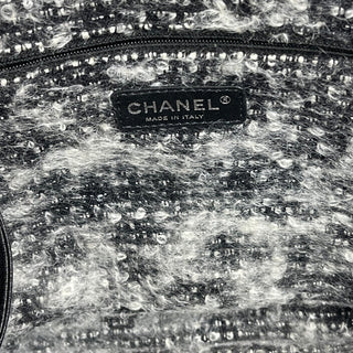 CHANEL Tweedy Gray Tweed Calfskin Shopping Tote Bag ADI1109