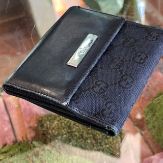 GUCCI Vintage Black Canvas Bifold Wallet