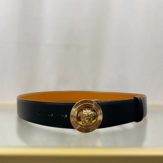 VERSACE Medusa Medallion Black Brown Leather Reversible Belt SZ95/38(L/XL)