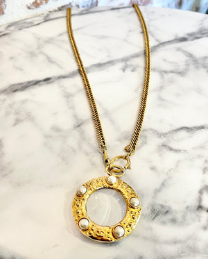 CHANEL Vintage Magnifying Glass Necklace