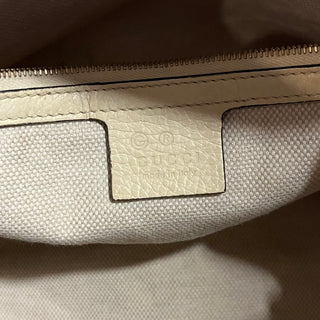 GUCCI Soho Chain Chestnut Brown Pebbled Calfskin Leather Shoulder Bag