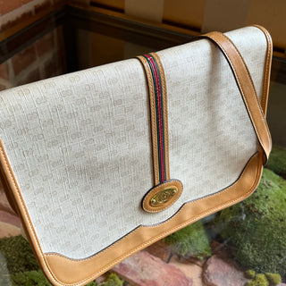 GUCCI White Micro GG Canvas Vintage Crossbody