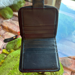 GUCCI Black Microguccissima Leather Small Zip Wallet