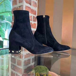 VALENTINO Black Suede Rockstud Boots SZ 37.5 (US 7.5)