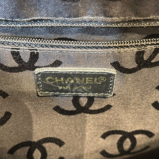 CHANEL Surpiqué Wild Stitch Black Calfskin Leather Tote