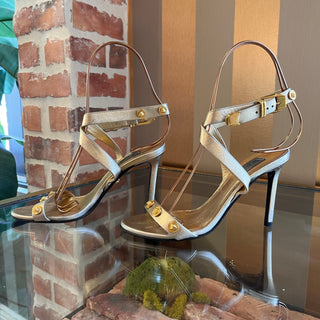 VERSACE Metallic Gold Leather Medusa Heels SZ 36 (US 6)