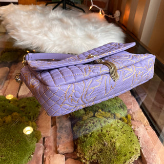 VERSACE Vanitas Medea Flap Purple Quilted Barocco Shoulder Bag