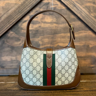 GUCCI Jackie Ophidia GG Supreme Monogram Brown Shoulder Bag