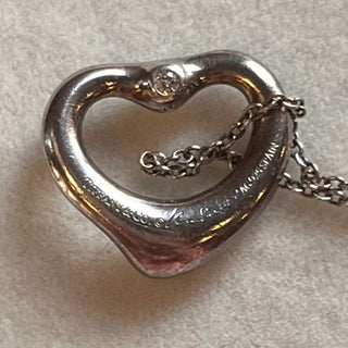 TIFFANY&CO Sterling Silver Elsa Peretti Open Heart Necklace
