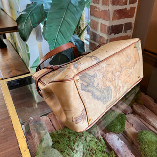 ALVERO MARTINI World Atlas Map Canvas Shoulder Bag TS4110