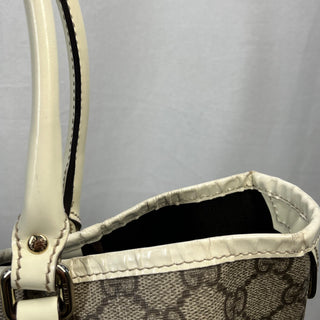 GUCCI GG Supreme Web White Joy Tote w/ Lulu French Poodle Charm