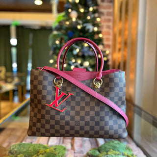 LOUIS VUITTON Riverside Lie De Vin Damier Canvas Tote Bag