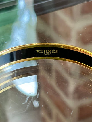 HERMES Balcons Du Guadalquivir White Enamel Narrow Bangle