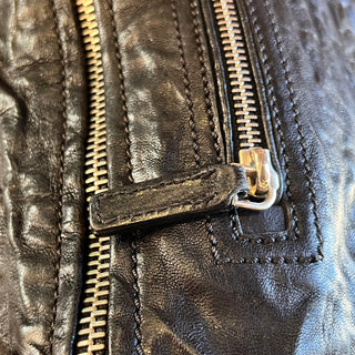 GIVENCHY Pandora Black Crinkled Leather Shoulder Bag