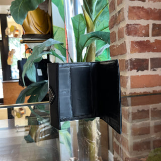 PRADA Lambskin Nylon Bifold Triangle Enamel Wallet