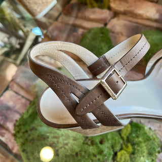 JIMMY CHOO Brown Leather Buckle Sandals SZ38(8US)