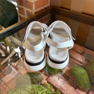 PRADA Cloudbust Crisscross Leather Sandal SZ 39.5