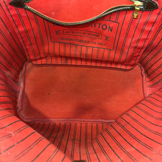 LOUIS VUITTON Neverfull MM Damier Ebene Brown Canvas Tote Bag