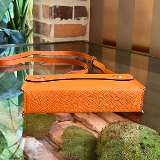 HERMES Hermesnap Orange Epsom Calfskin Shoulder Bag