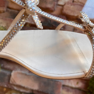 RENE CAOVILLA Light Pink Leather Crystal Sandals SZ 39 (US 9)
