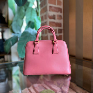 PRADA Promenade Pink Saffiano Lux Dome Top Handle