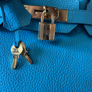 HERMES Bleu Paon Togo Birkin 30