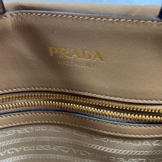 PRADA Symbole Small Beige Khaki Leather Tote Bag