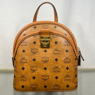 MCM Visetos Small Cognac Anna Backpack