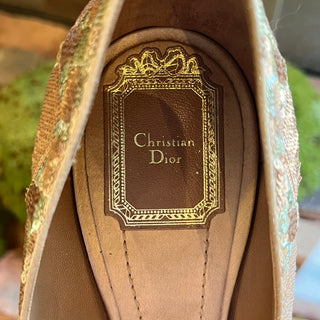 DIOR Metallic Gold Sequin Embellished Heels SZ 39.5 (US 9.5)