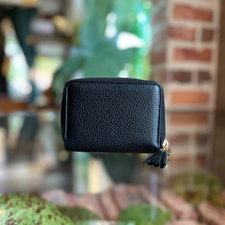 GUCCI Soho Zippy Black Dollar Calfskin Tassel  Compact Wallet