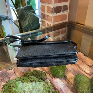 LOUIS VUITTON Twice Noir Empreinte Leather Pochette Crossbody Bag