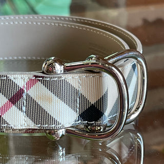 BURBERRY Nova Check Beige Canvas Belt