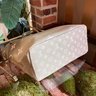 LOUIS VUITTON Neverfull MM Sunset Kaki Spring in the City Monogram Canvas Tote