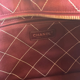 CHANEL CC Daily White Caviar Leather Shopping Tote