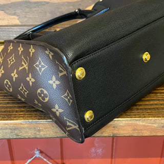 LOUIS VUITTON On My Side MM Noir & Brown Calfskin Leather 2-Way Tote Bag