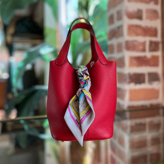 HERMÈS Picotin Lock 18 PM Rouge Casaque Taurillon Clemence Bag