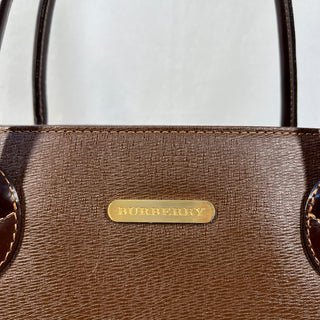 BURBERRY Vintage Haymarket Check Shadow Horse Brown Tote