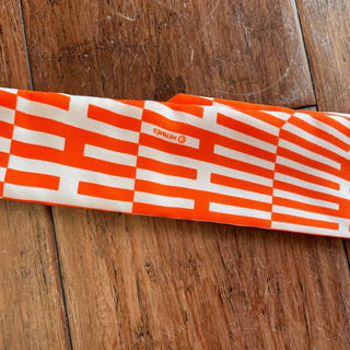 HERMES Orange White OP H Silk Twilly