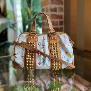 LOUIS VUITTON Courtney MM White Monogram Multicolore Shoulder Bag