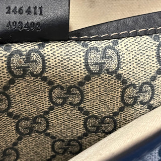 GUCCI Blue GG Supreme Web Messenger Bag