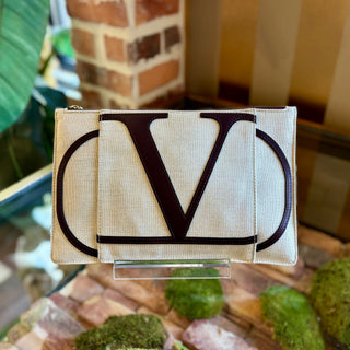 VALENTINO Clutch Large Flat Pouch Brown