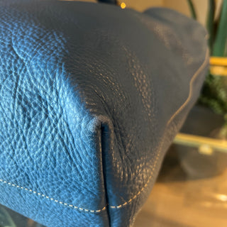 PRADA Blue Vitello Daino Leather Tote