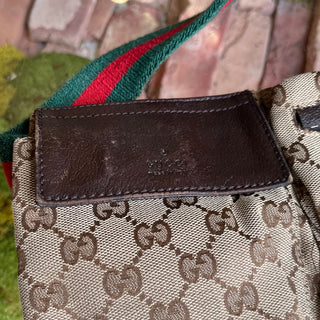 GUCCI GG Web Canvas Double Pocket Belt Bag