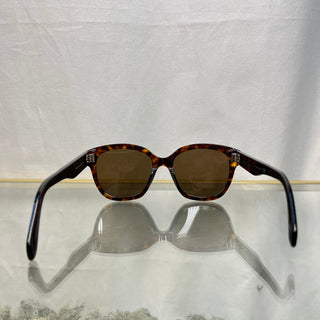 CELINE CL401671 Brown Tortoise Acetate Triomphe Square Sunglasses TS3800